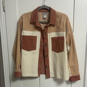 Multiples Rose, Tan and Cream Corduroy Jacket